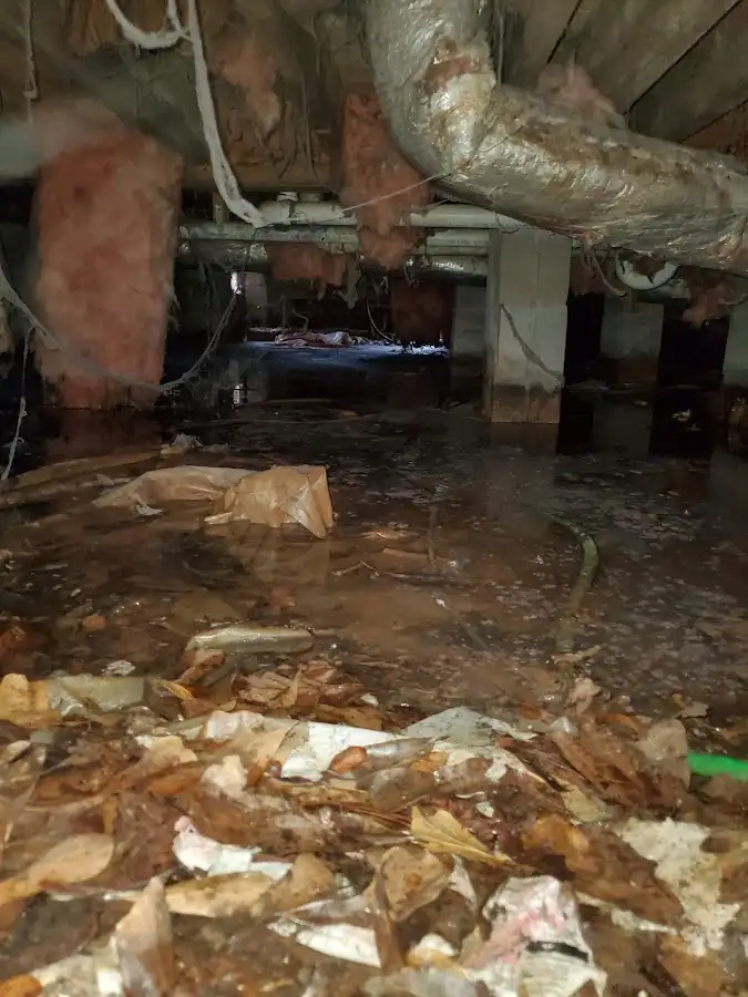 Crawl space flood assessment for Commercial Water Damage Restoration in Schiller Park
