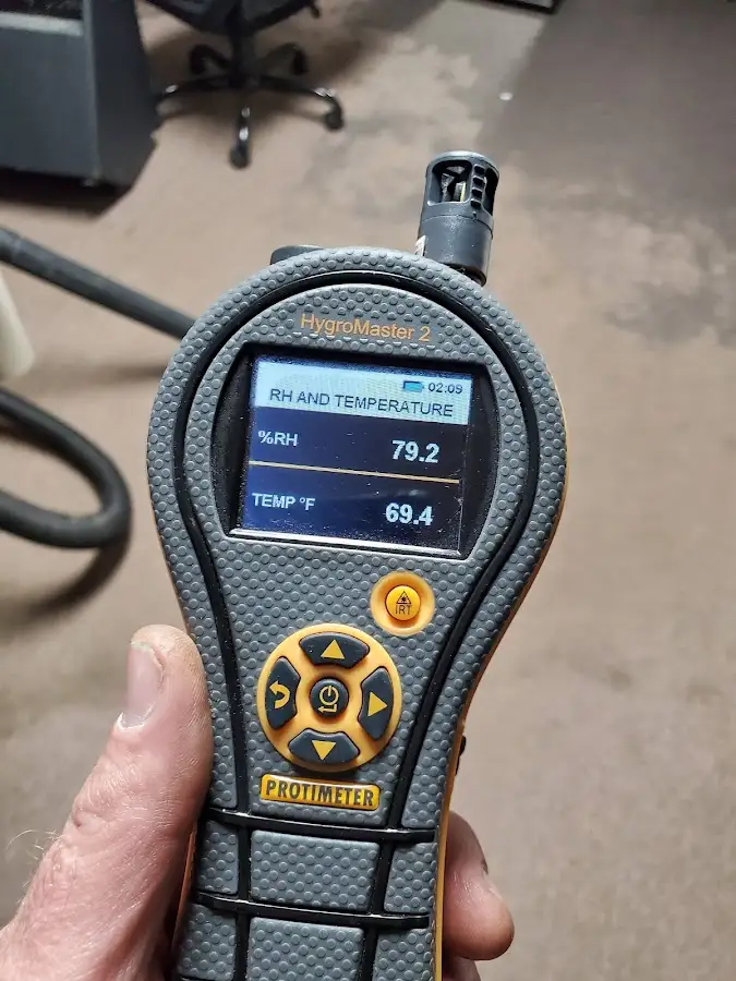 Moisture meter humidity assessment for Fire & Smoke Damage Restoration in Schiller Park